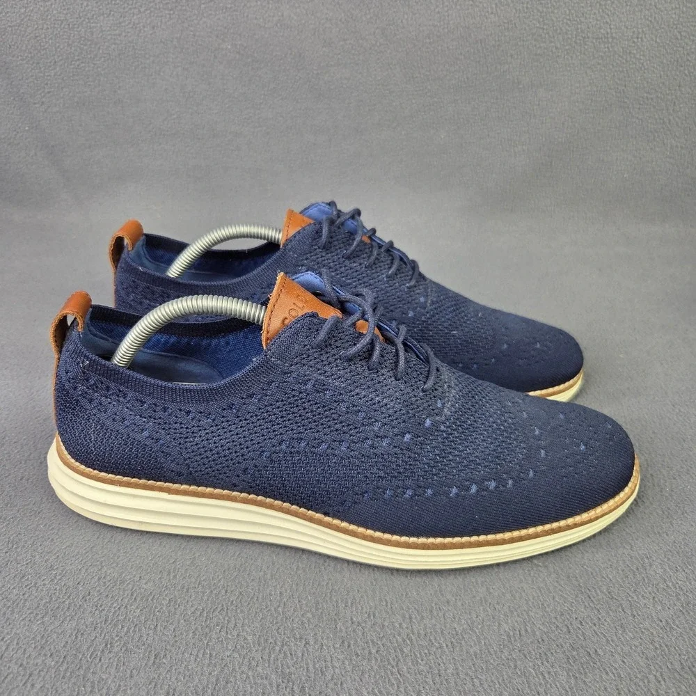 Cole Haan Men's OriginalGrand Stitchlite Wingtip Oxford (Size 10) Navy/Ivory